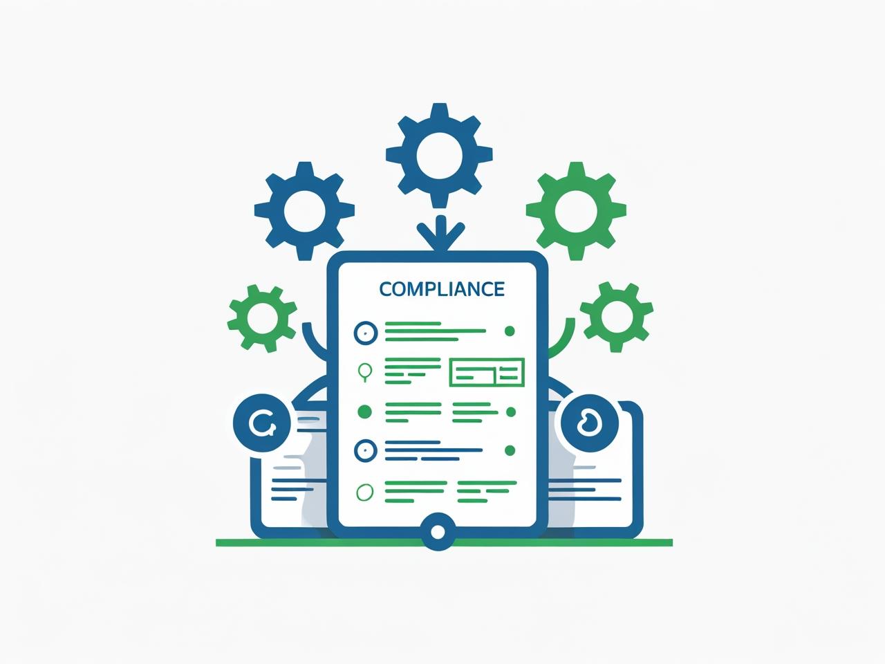 Compliance management ensuring your operations are always aligned with the latest regulations, vector minimal